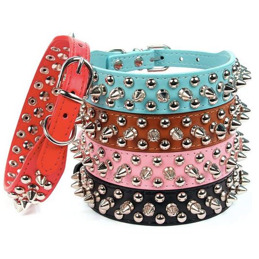 Adjustable Leather Pet Dog collar Neck Strap