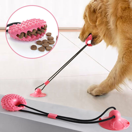 Dog Suction Cup Toy Interactive Silicon Bite Resist Tooth Cleaning Ball