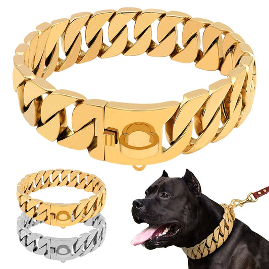 32mm Stainless Steel Dog Collar Necklaces