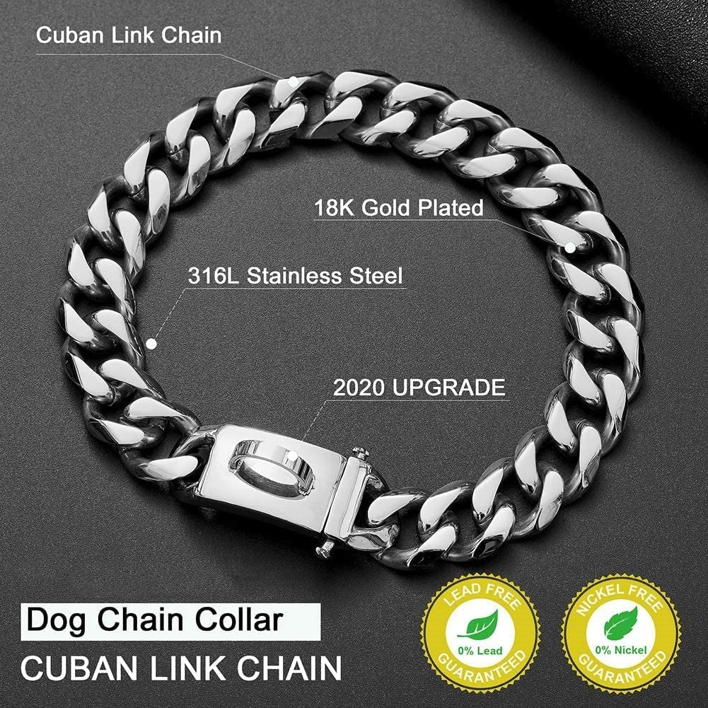 Strong Metal Dog Chain Necklace. 19mm