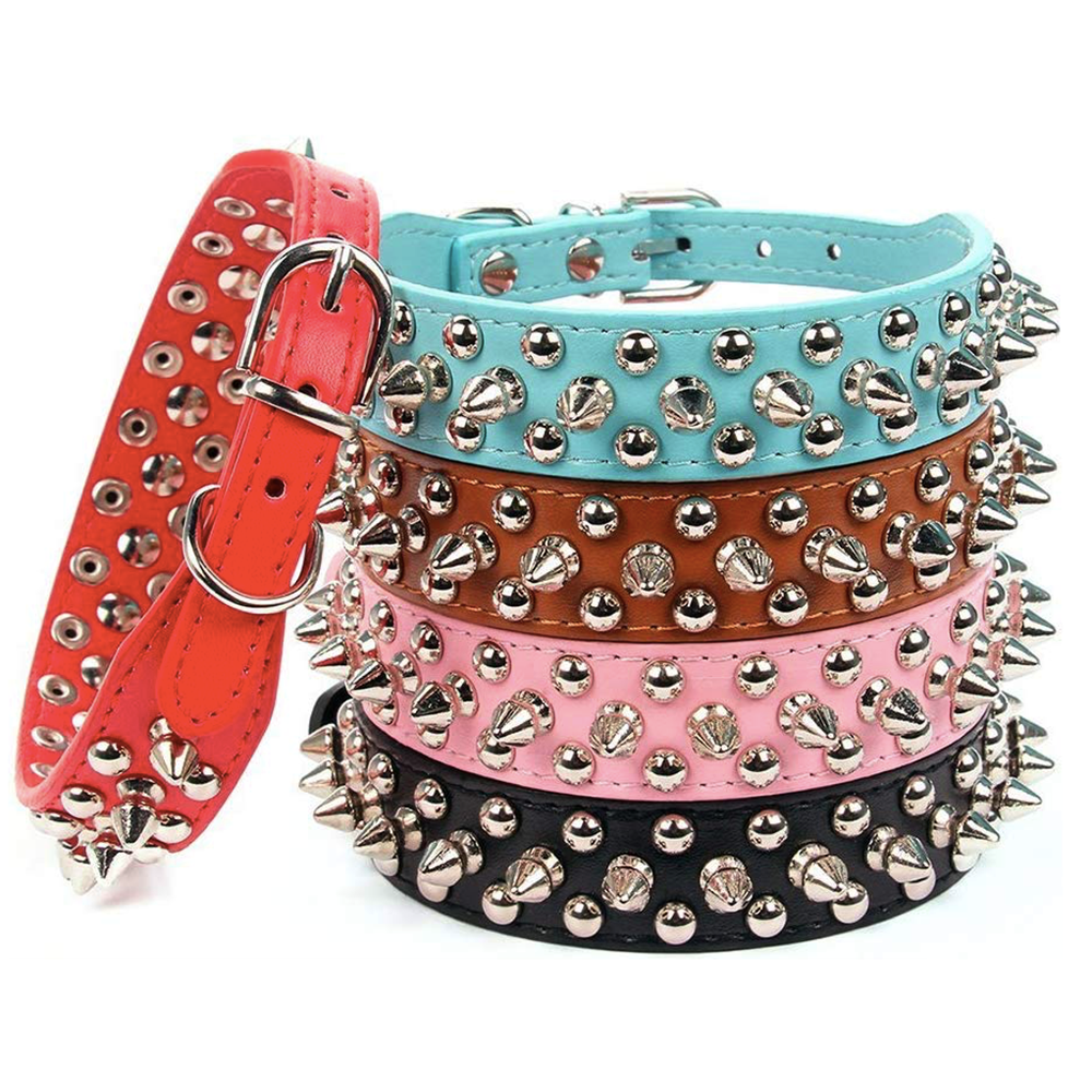 Adjustable Leather Pet Dog collar Neck Strap
