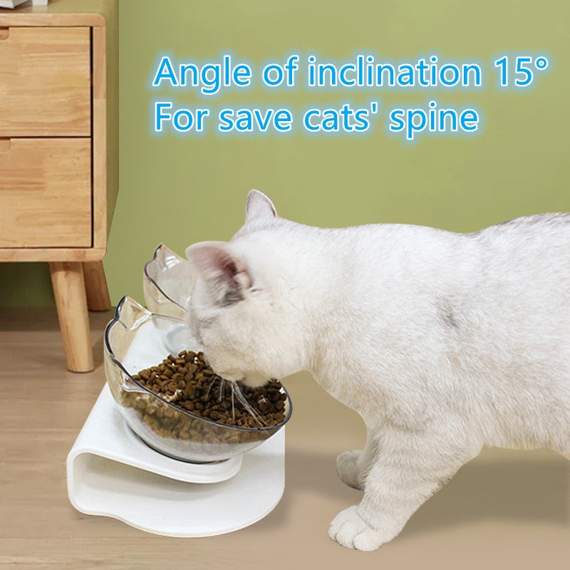 Non-Slip Double Cat Bowl Pet Water Food Feed