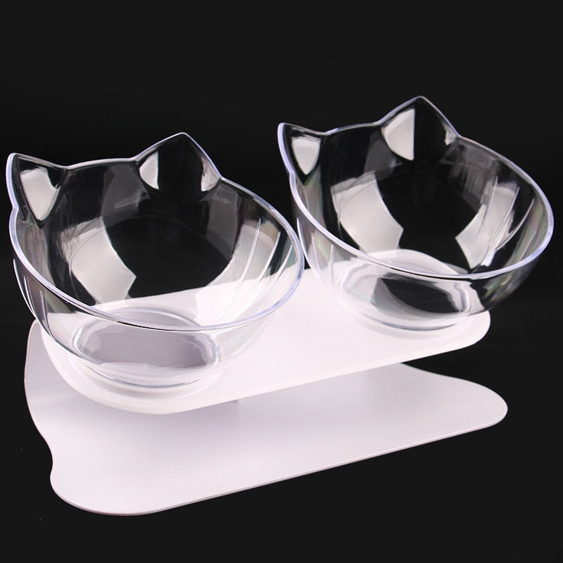 Non-Slip Double Cat Bowl Pet Water Food Feed