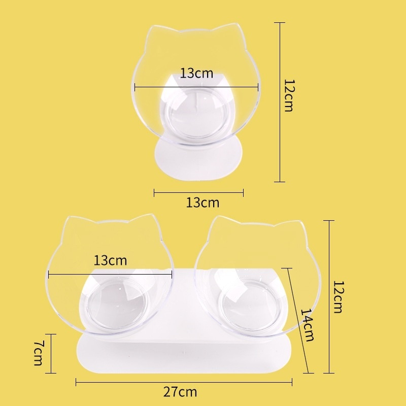Non-Slip Double Cat Bowl Pet Water Food Feed