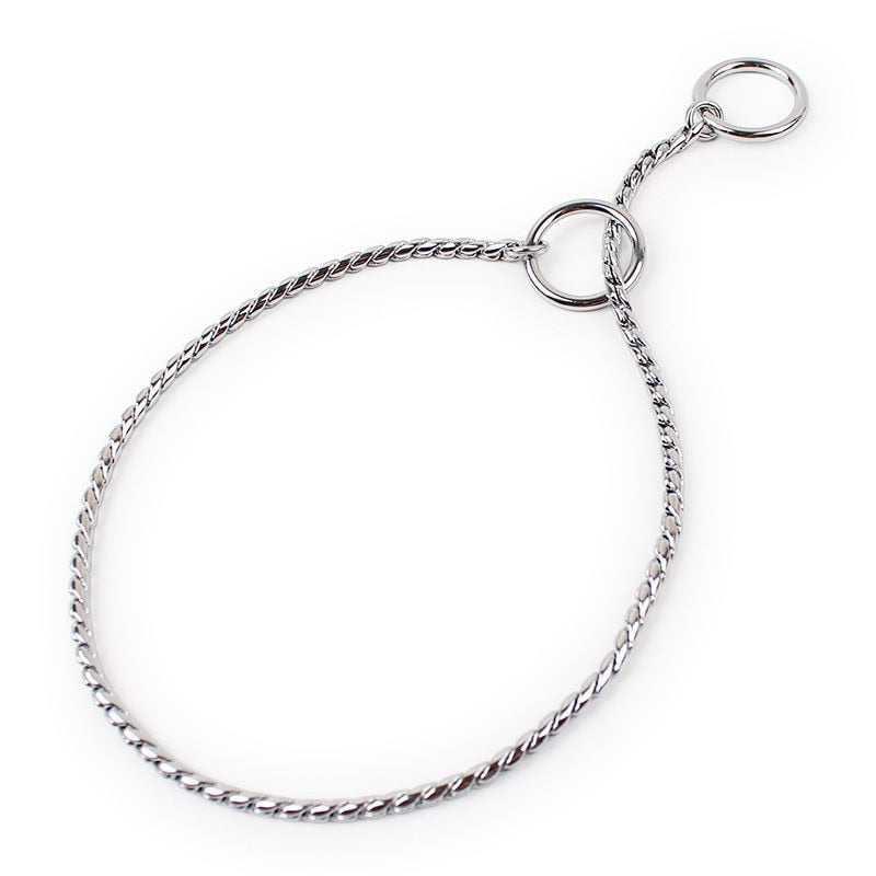 Metal Snake Chain Dog Collars with Copper Pinch