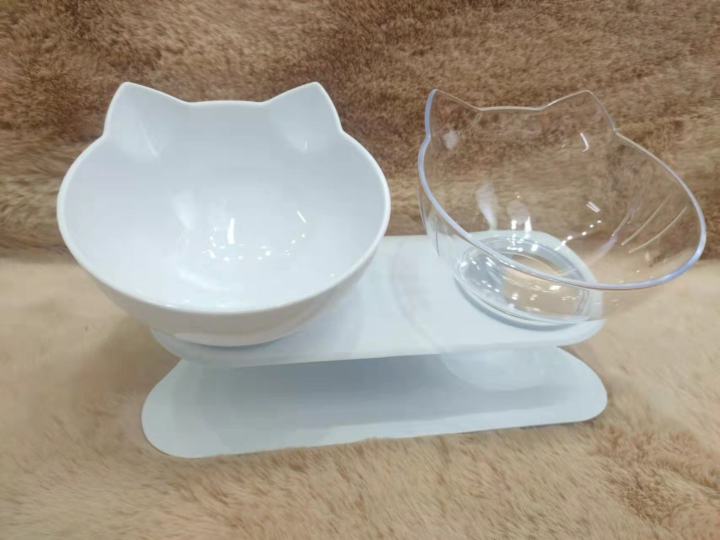 Non-Slip Double Cat Bowl Pet Water Food Feed