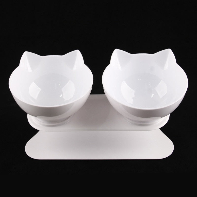 Non-Slip Double Cat Bowl Pet Water Food Feed
