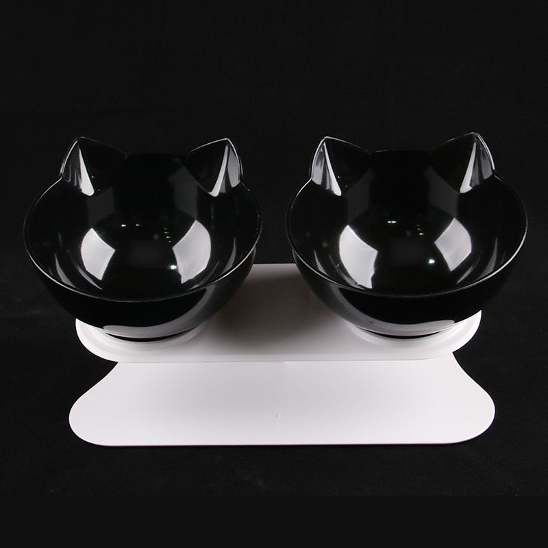 Non-Slip Double Cat Bowl Pet Water Food Feed
