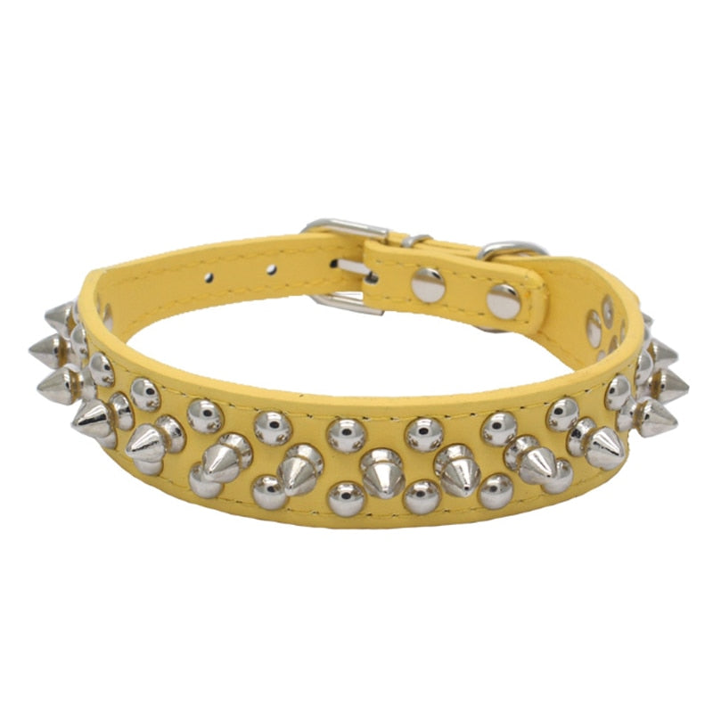 Adjustable Leather Pet Dog collar Neck Strap