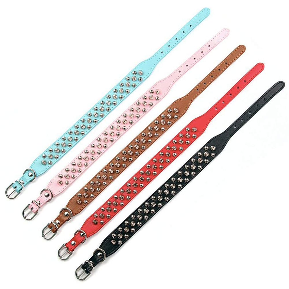 Adjustable Leather Pet Dog collar Neck Strap