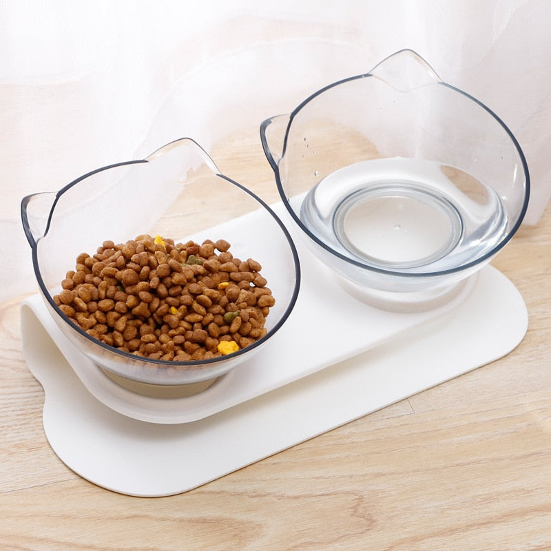 Non-Slip Double Cat Bowl Pet Water Food Feed