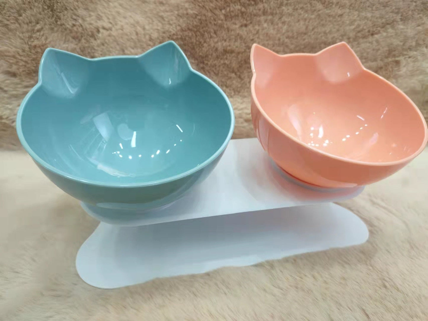 Non-Slip Double Cat Bowl Pet Water Food Feed