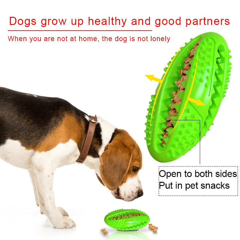 Rubber Dog Treat Ball Puppy Chew Toy Food Dispensers