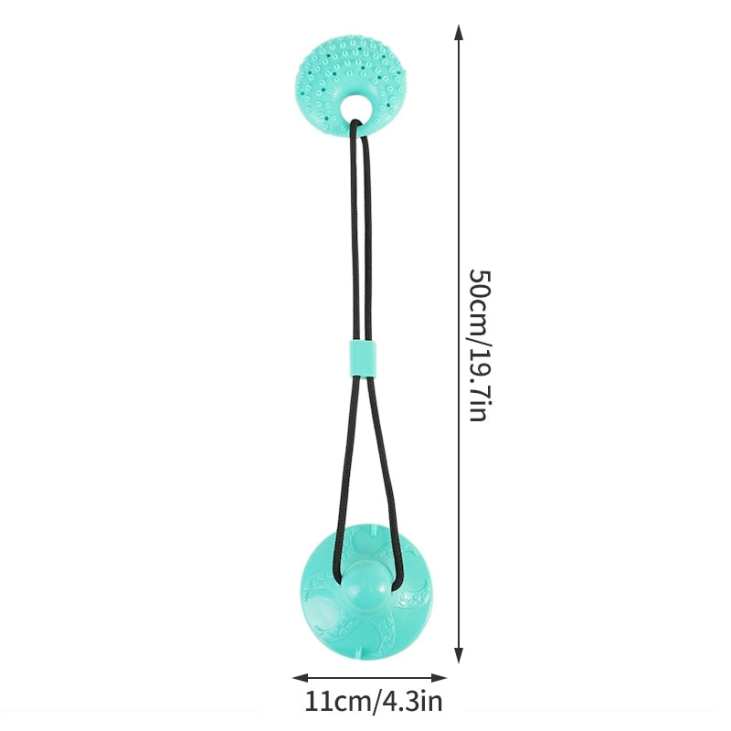 Dog Suction Cup Toy Interactive Silicon Bite Resist Tooth Cleaning Ball