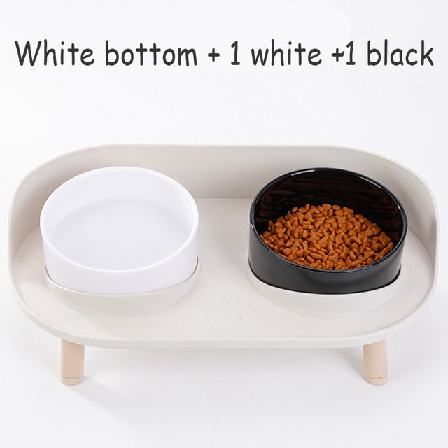 Adjustable Height Double Bowl Pet Feeder
