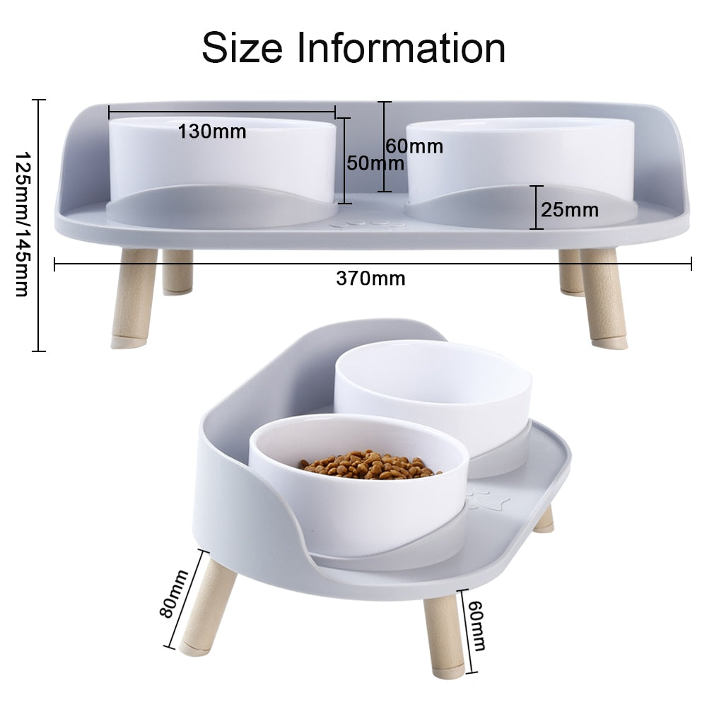 Adjustable Height Double Bowl Pet Feeder