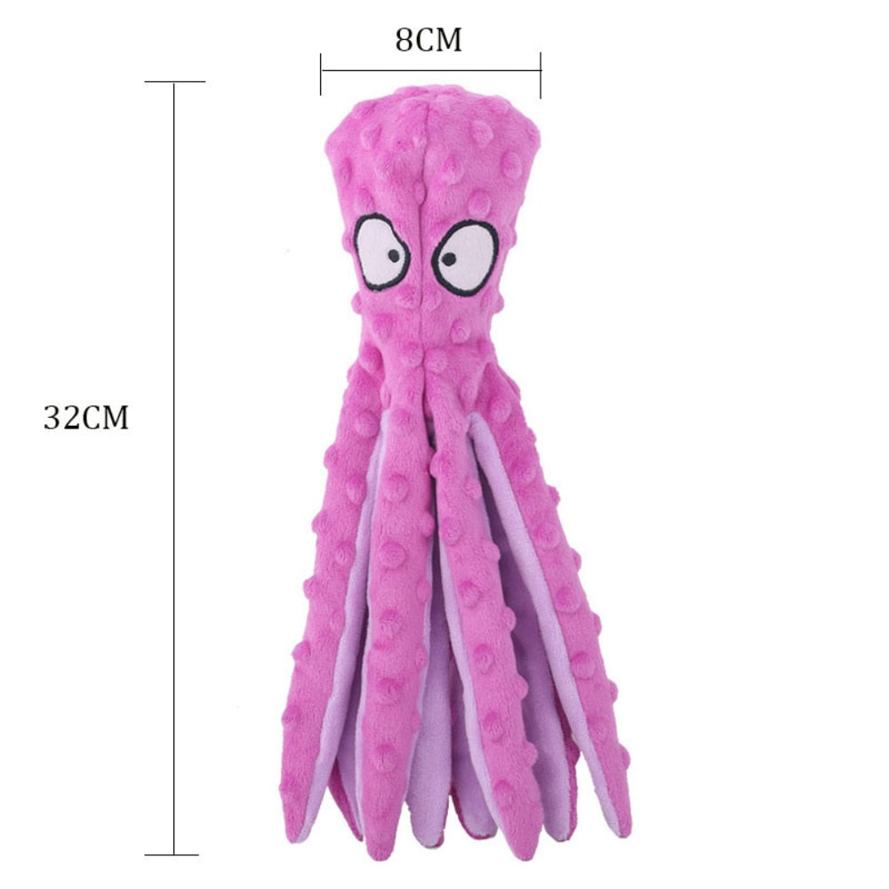 Octopus Dog Toy Soft Squeaky with 8 Legs