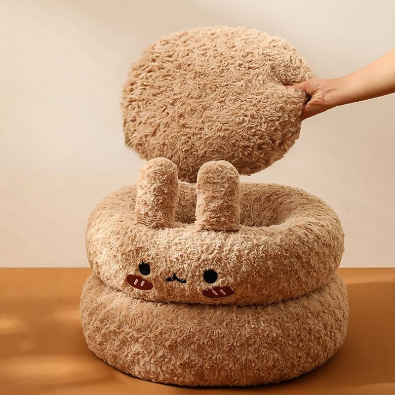 Round Plush Pet Beds for Pet Sleep Nest Sofa