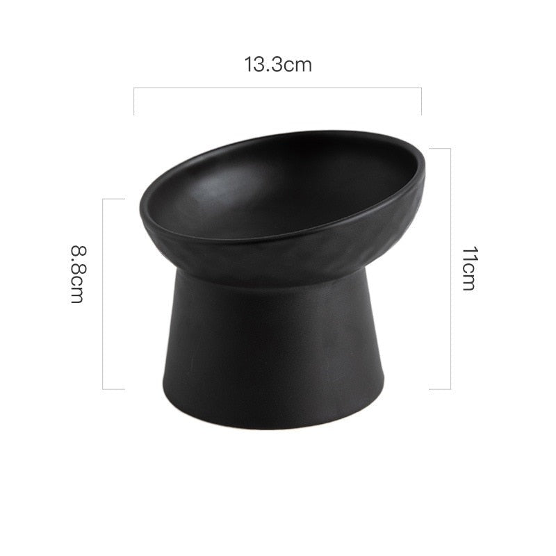 Color Ceramic Bowl Pet Eating Dishes High Foot Candy
