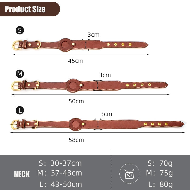 Genuine Dog Leather Collars । Rolled Leather Dog Collar