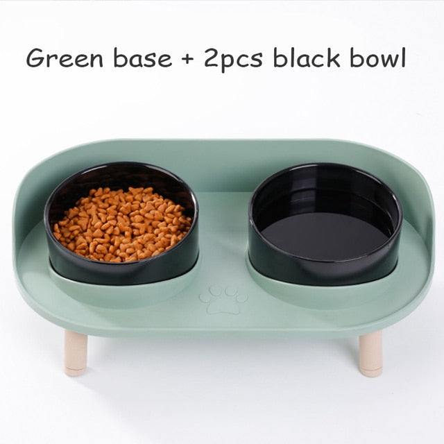 Adjustable Height Double Bowl Pet Feeder