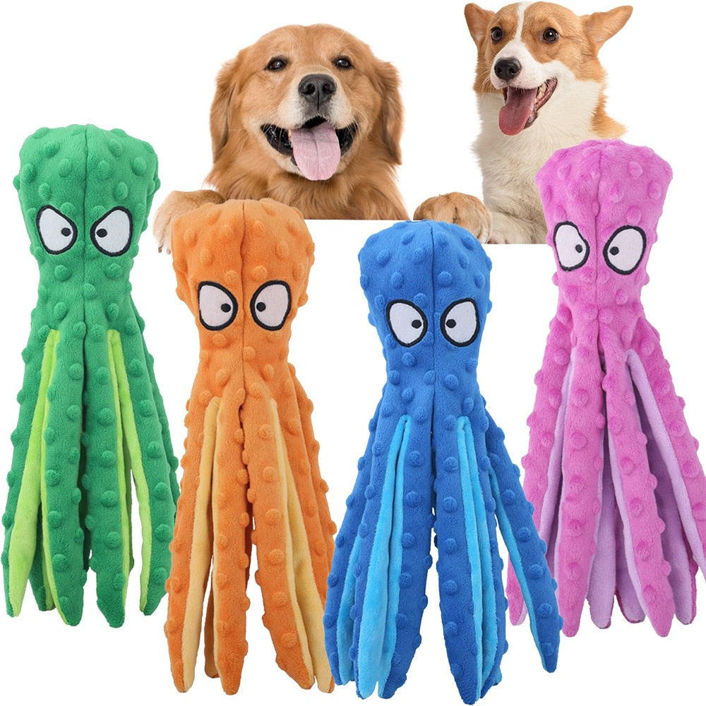 Octopus Dog Toy Soft Squeaky with 8 Legs
