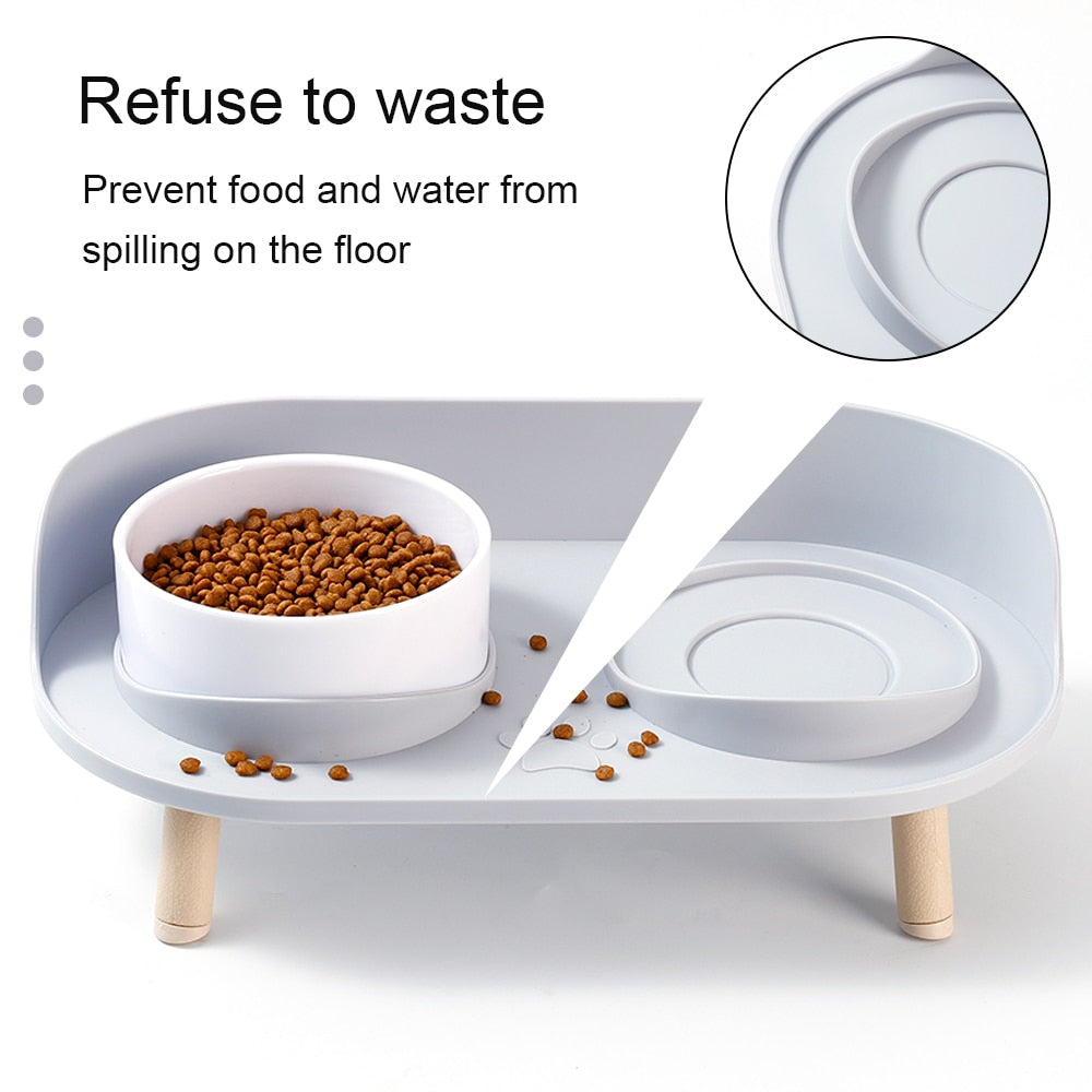 Adjustable Height Double Bowl Pet Feeder