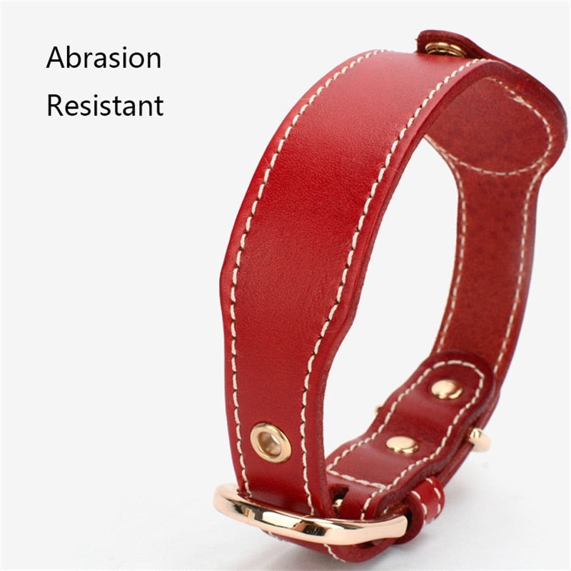 Genuine Dog Leather Collars । Rolled Leather Dog Collar