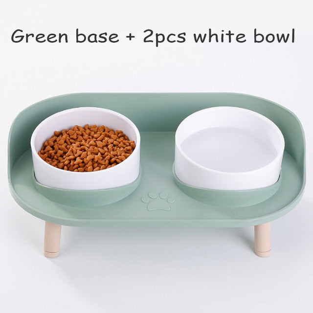 Adjustable Height Double Bowl Pet Feeder