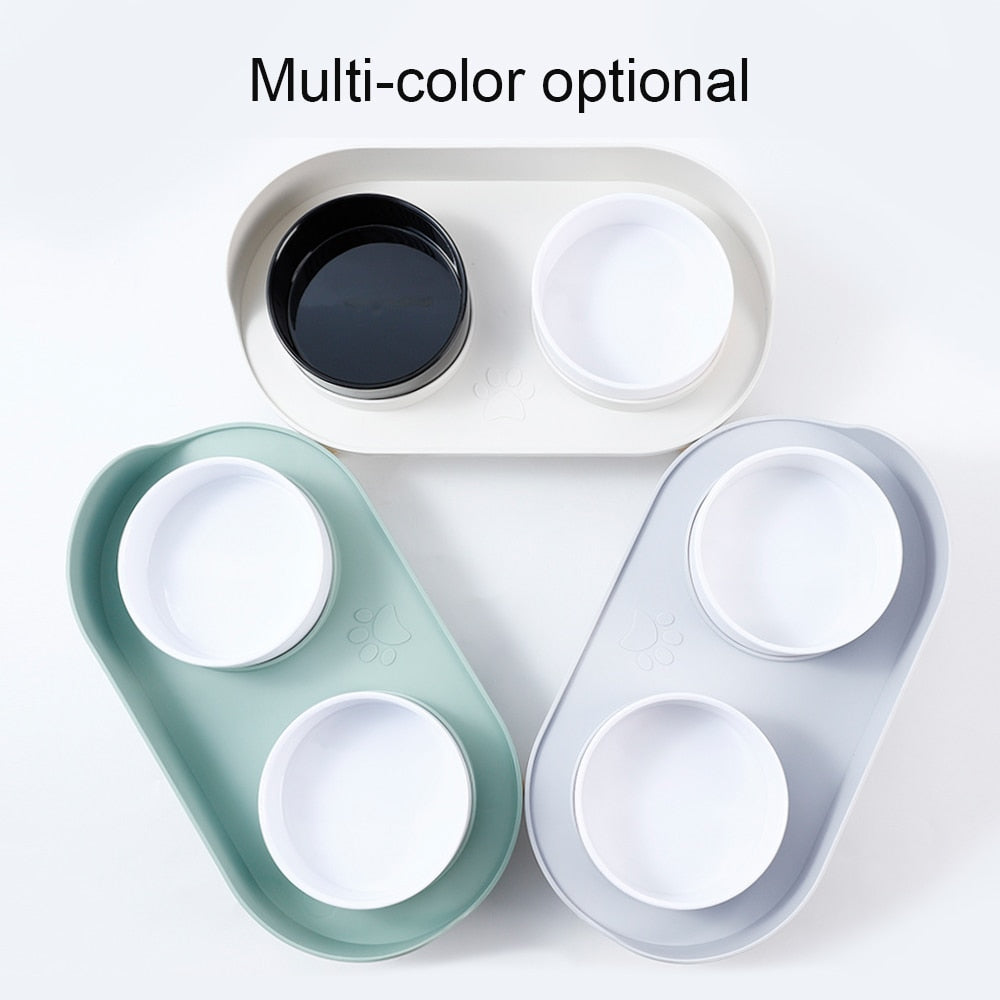 Adjustable Height Double Bowl Pet Feeder