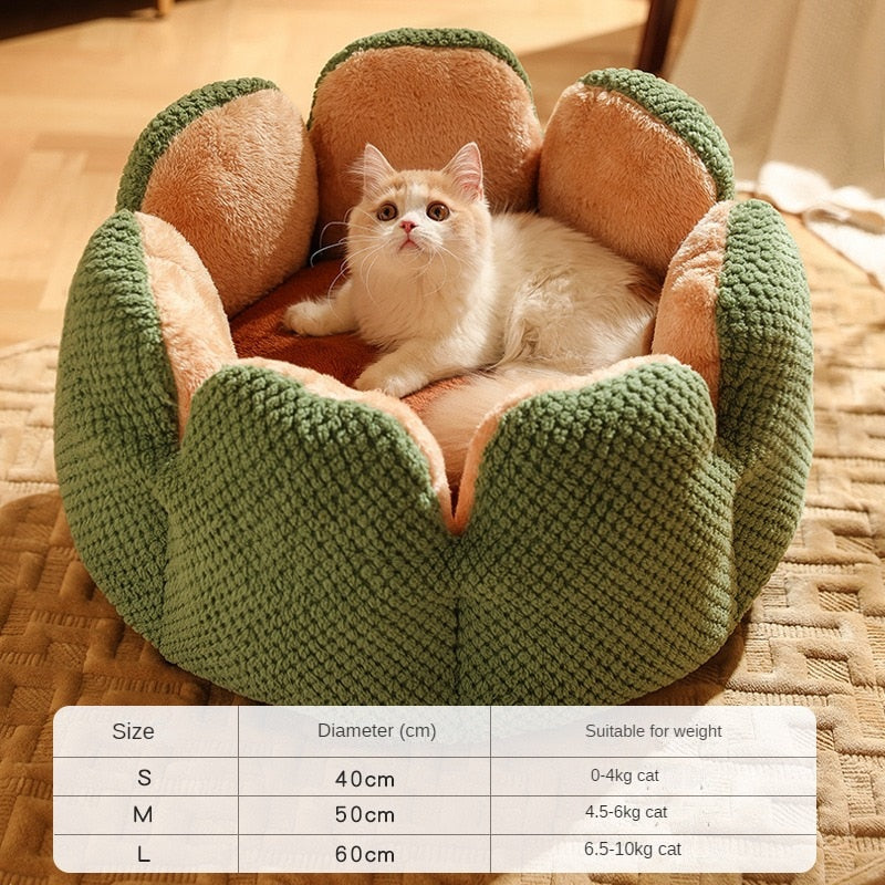 Petal-shaped Pet Beds Kennel Winter Warm House