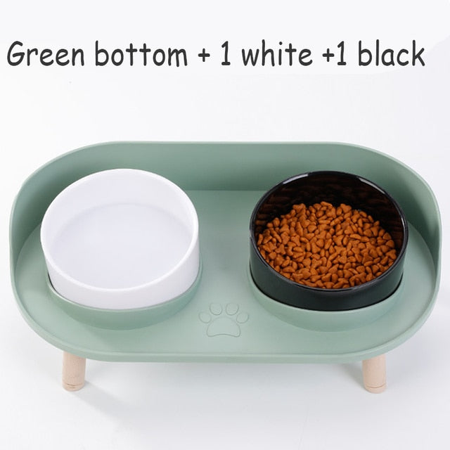 Adjustable Height Double Bowl Pet Feeder