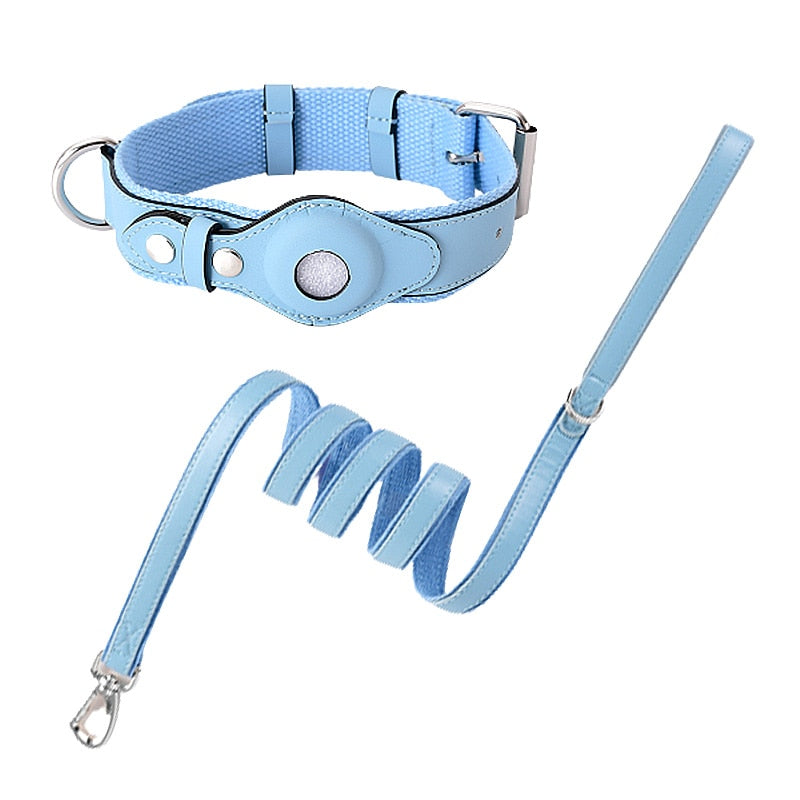 Leather Adjustable Large Service Dog Leash and Collar