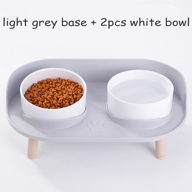 Adjustable Height Double Bowl Pet Feeder