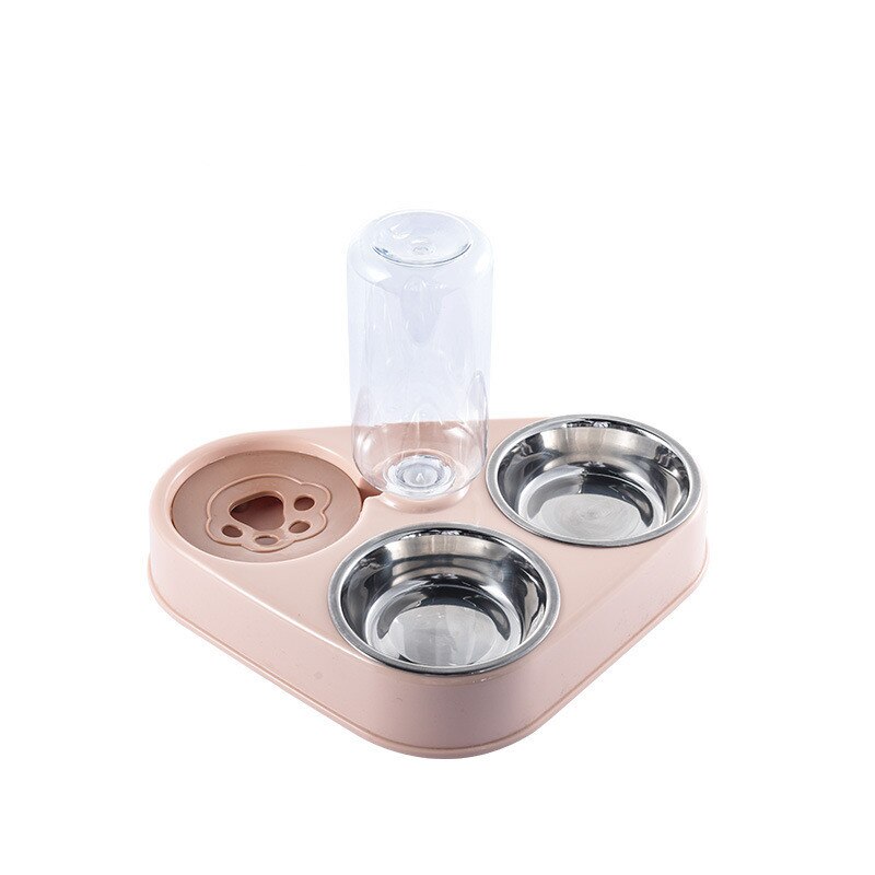 Double Bowl Pet Feeder & Stainless Drinking Automatic