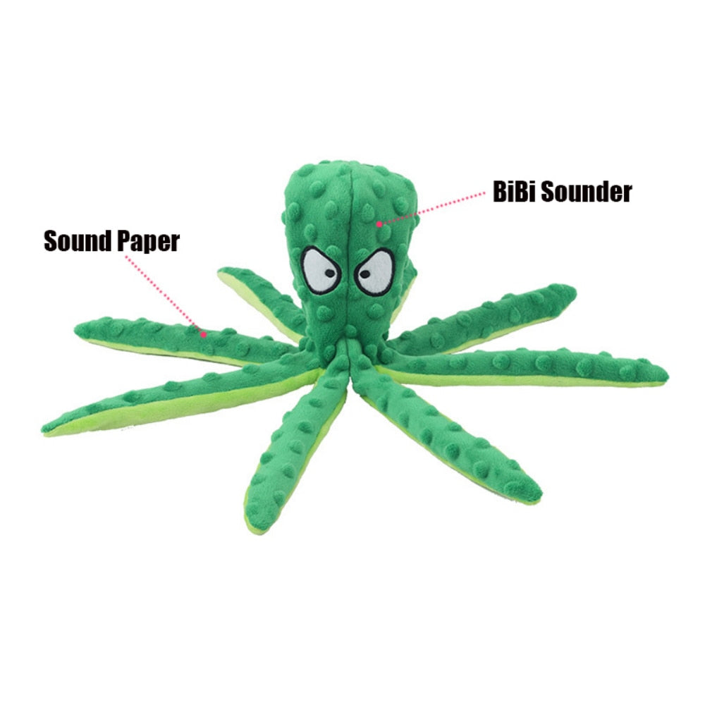 Octopus Dog Toy Soft Squeaky with 8 Legs