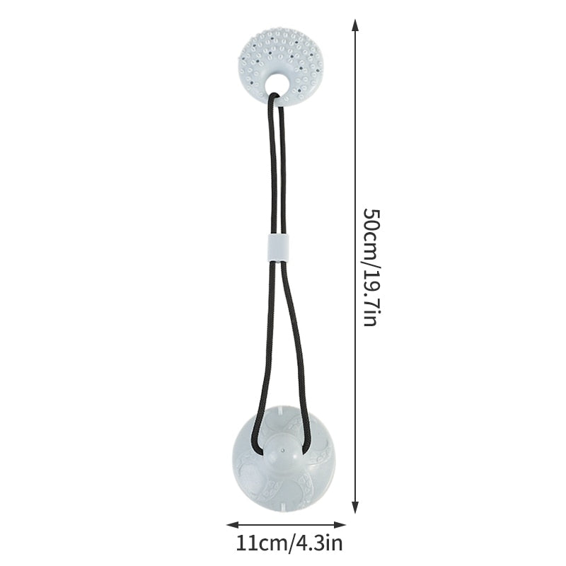 Dog Suction Cup Toy Interactive Silicon Bite Resist Tooth Cleaning Ball
