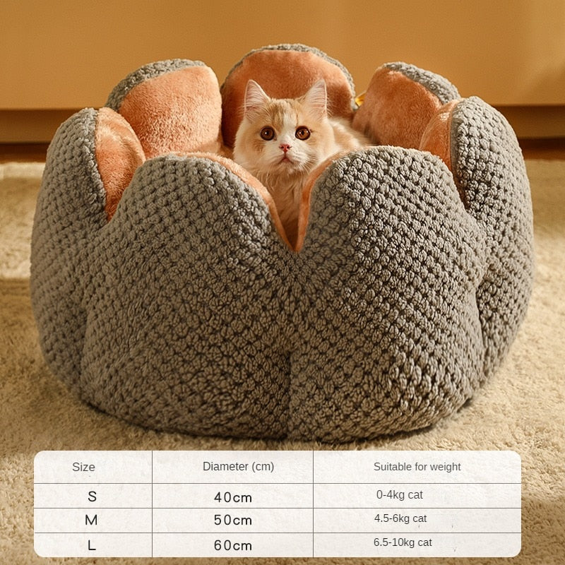 Petal-shaped Pet Beds Kennel Winter Warm House