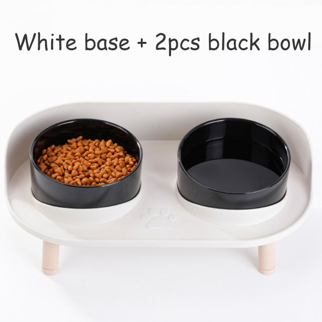 Adjustable Height Double Bowl Pet Feeder