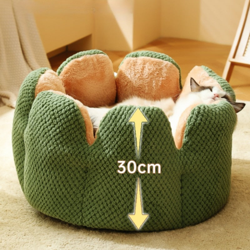 Petal-shaped Pet Beds Kennel Winter Warm House