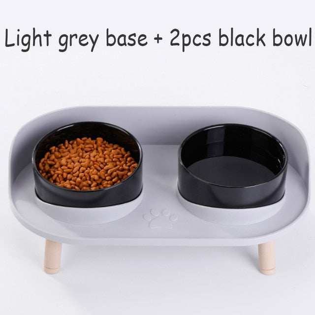Adjustable Height Double Bowl Pet Feeder