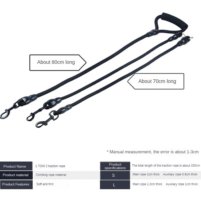 Extendable Dog Chain Rope Leash. 2/3/4 in 1