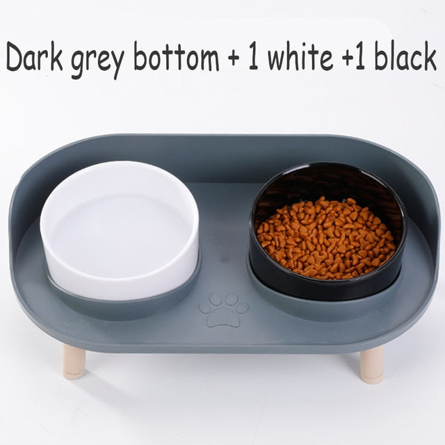 Adjustable Height Double Bowl Pet Feeder