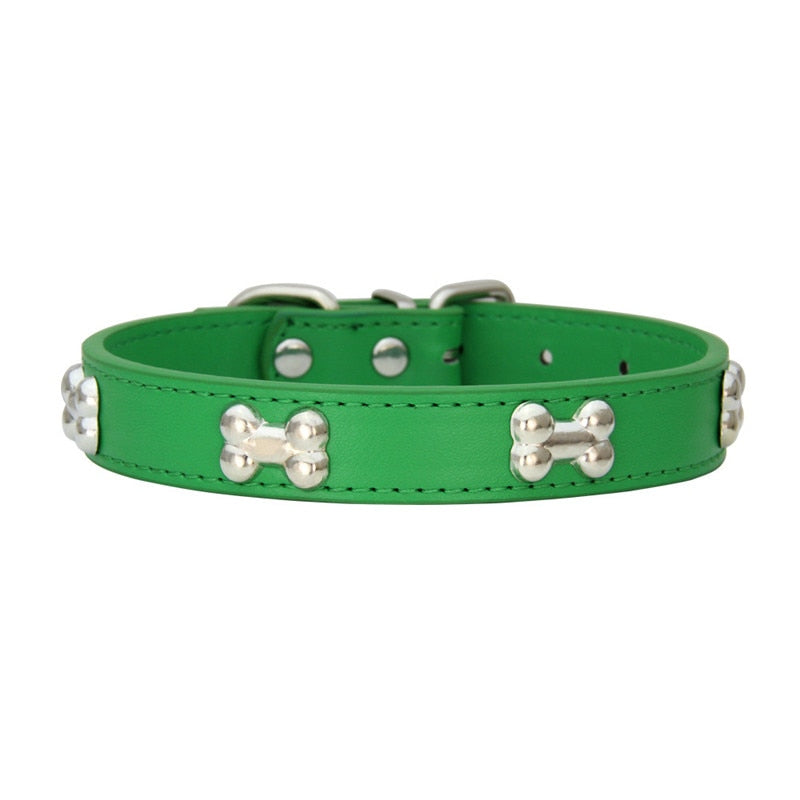 Bone Leather Durable Dog Collars