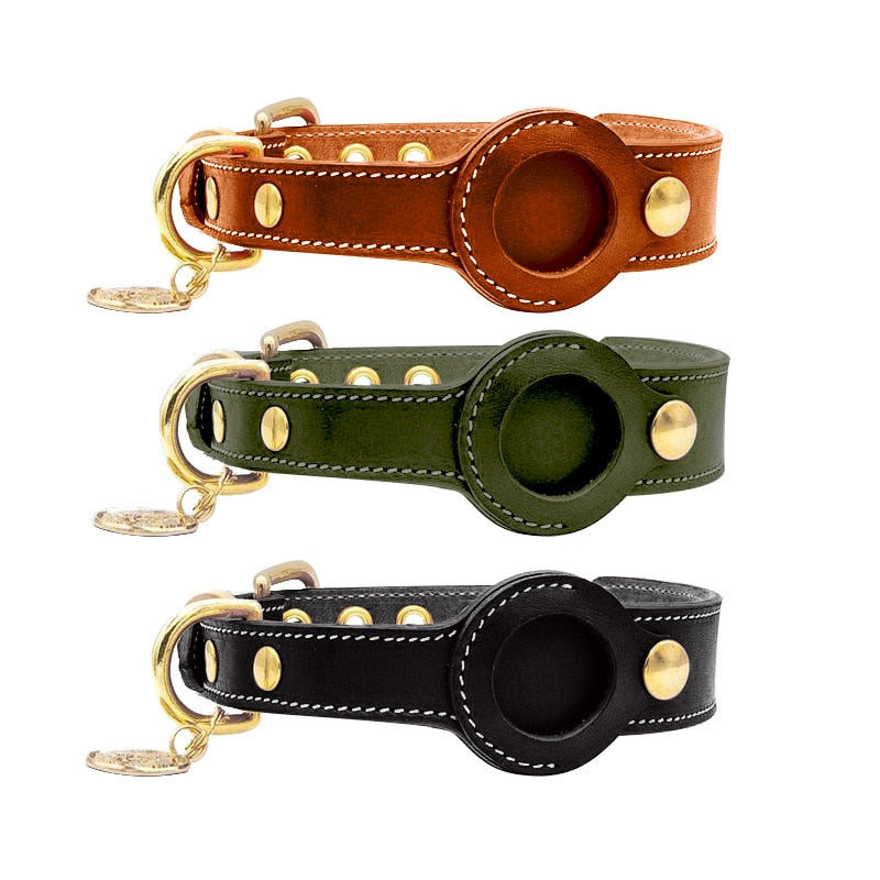 Genuine Dog Leather Collars । Rolled Leather Dog Collar