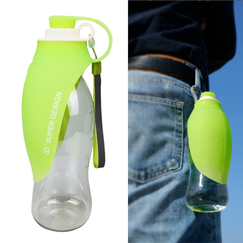 Soft Silicone Leaf Design Water Bottles for Pets