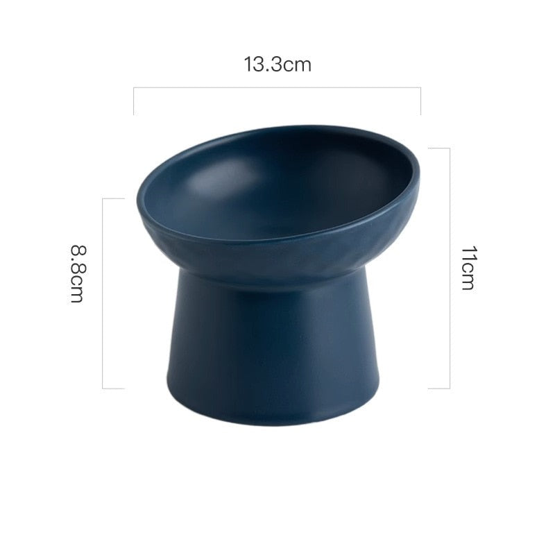 Color Ceramic Bowl Pet Eating Dishes High Foot Candy