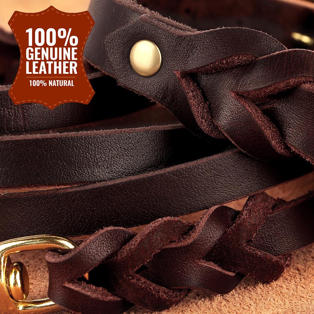 Leather Braided Dog Collars and Leash Sets