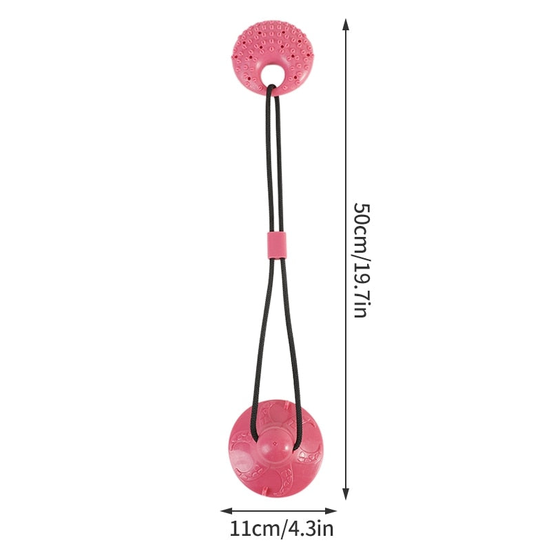 Dog Suction Cup Toy Interactive Silicon Bite Resist Tooth Cleaning Ball