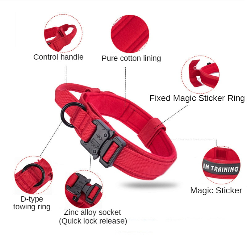Durable Tactical Dog Leashes and Collars Military Heavy Duty